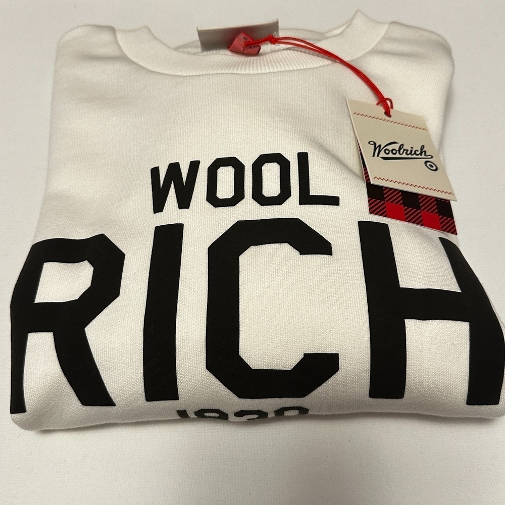 Woolrich Sweatshirt Womens Large‎ White NWT Target Graphic Pullover 100% Cotton